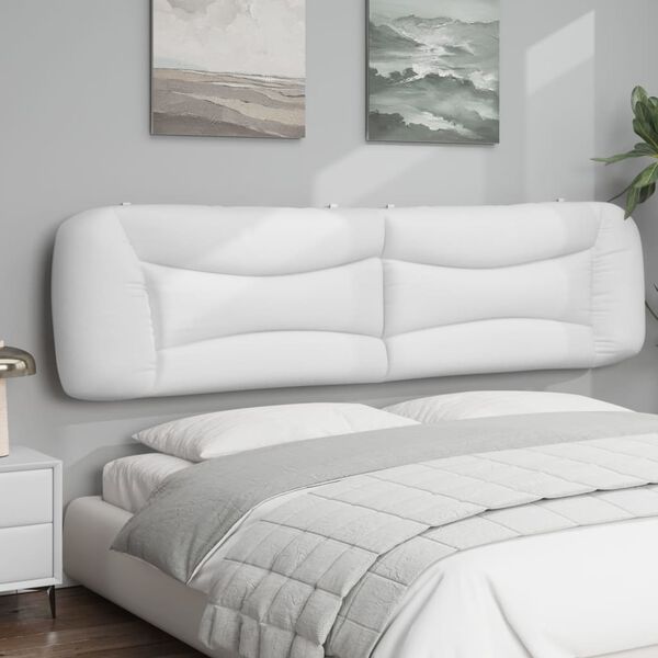vidaXL Almofad&atilde;o de cabeceira Hvar 200 cm couro artificial branco