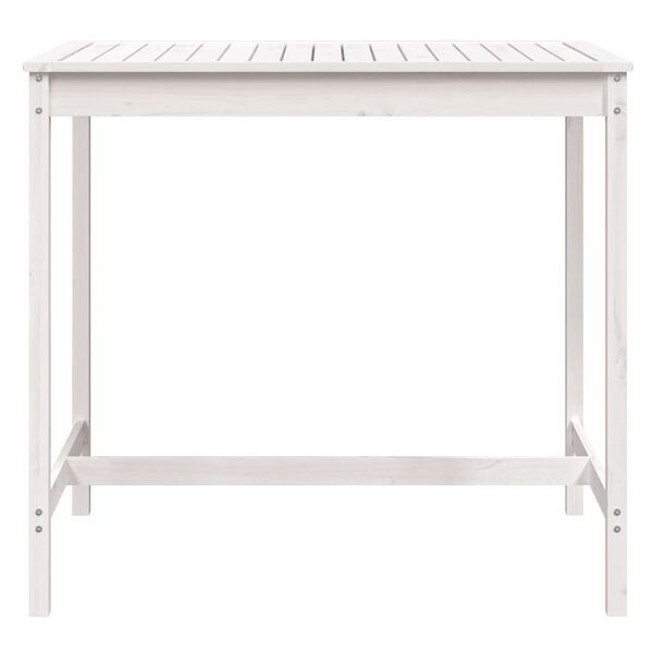 vidaXL Mesa de jardim 121x82,5x110 cm madeira de pinho maciça branco