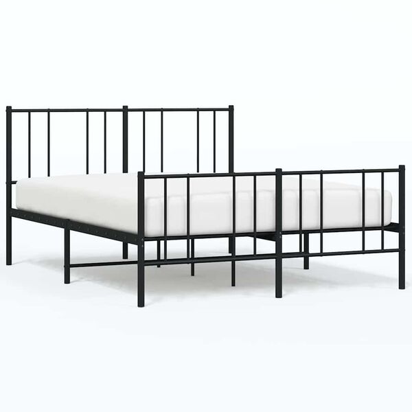 vidaXL Estrutura de cama sem colch&atilde;o com p&eacute;s 160x200 cm preto