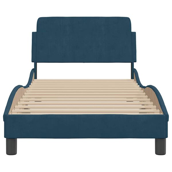 vidaXL Estrutura de cama com cabeceira Dover 80x200 cm veludo azul