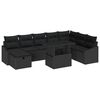 vidaXL Conjunto de Sof&aacute; de Jardim 9 pcs Preto vime PE