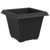 vidaXL Vaso Quadrado para Flores 24 pcs Preto 38 x 38 x 30 cm Pl&aacute;stico