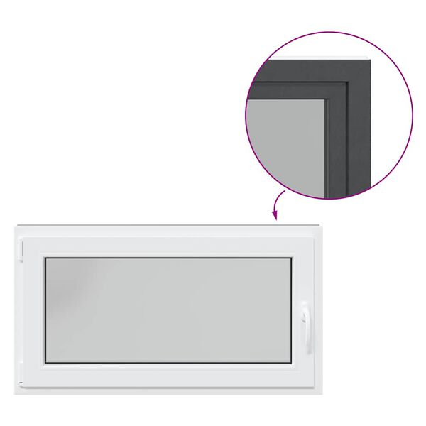 vidaXL Janela de por&atilde;o "RISOR" 110x50 cm oscilobatente DIN esquerda antracite