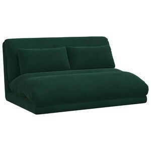 vidaXL Cadeira de ch&atilde;o ajust&aacute;vel Verde-Escuro Veludo