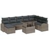 vidaXL Conjunto de Sof&aacute; de Jardim 9 pcs Cinzeto Rattan Sint&eacute;tico