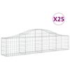 vidaXL Cestos gabi&atilde;o arqueados 25pcs 200x30x40/60 cm ferro galvanizado