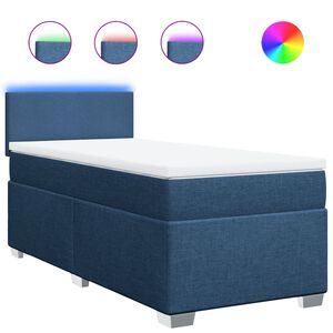vidaXL Cama com molas/colch&atilde;o 80x200 cm tecido azul