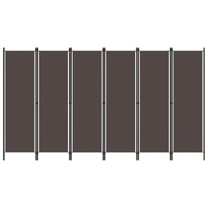 vidaXL Divis&oacute;ria de quarto com 6 pain&eacute;is 300x180 cm castanho