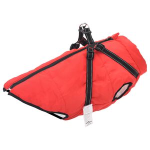 vidaXL Casaco para C&atilde;es Vermelho L68 Velo e Poli&eacute;ster