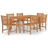 vidaXL Conjunto de jantar de jardim de 7 pe&ccedil;as 180x90 cm madeira de teca maci&ccedil;a