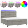 vidaXL Cama box spring c/ colch&atilde;o/LED 180x200 cm veludo cinzento-claro