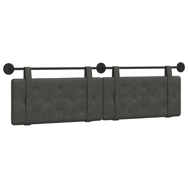 vidaXL Cabeceira Suspensa Preto 190 x 55 x 5 cm PU Antigo