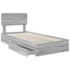 vidaXL Cama com Armazenamento com cabeceira Cinza Sonoma 90 x 190 cm