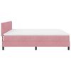 vidaXL Cama Box com colch&atilde;o com cabeceira Rosa 200 x 200 cm Veludo