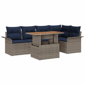 vidaXL Conjunto de Sof&aacute; de Jardim 6 pcs Cinzeto Rattan Sint&eacute;tico