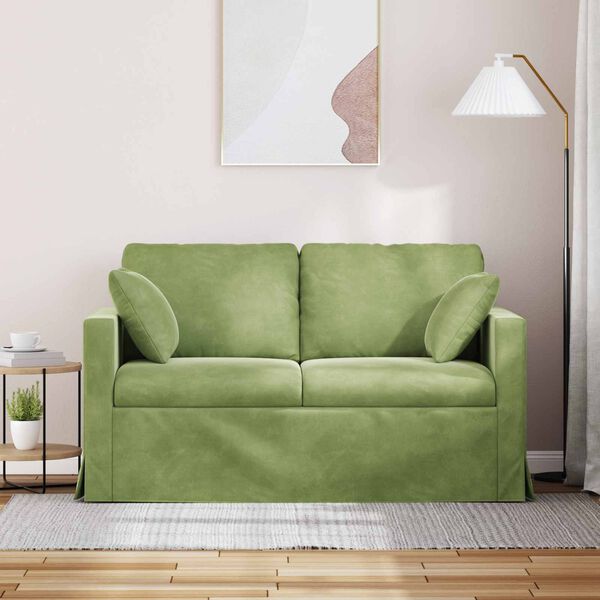 vidaXL Sof&aacute; Verde Claro 138 x 78 x 80 cm Veludo