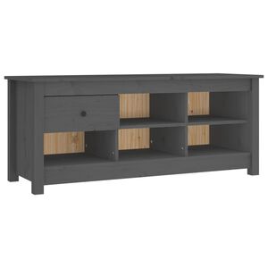 vidaXL Sapateira 110x38x45,5 cm pinho maci&ccedil;o cinzento