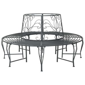 vidaXL Banco de &Aacute;rvore 8-N&uacute;mero de lugares &Oslash; 160 x 89 cm A&ccedil;o