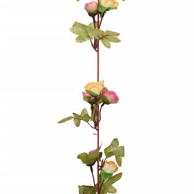 vidaXL Grinaldas de flores artificiais 6 pcs 215 cm rosa