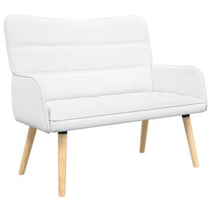 vidaXL Sof&aacute; para 2 Pessoas Branco 115 x 61 x 87 cm Tecido