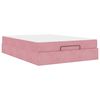 vidaXL Estrutura de cama com colch&atilde;o 2 unid. Rosa Veludo
