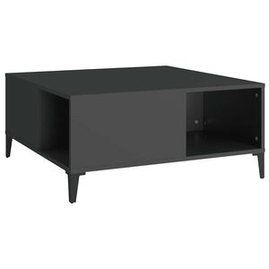 vidaXL Mesa de centro 80x80x36,5 cm derivados de madeira preto