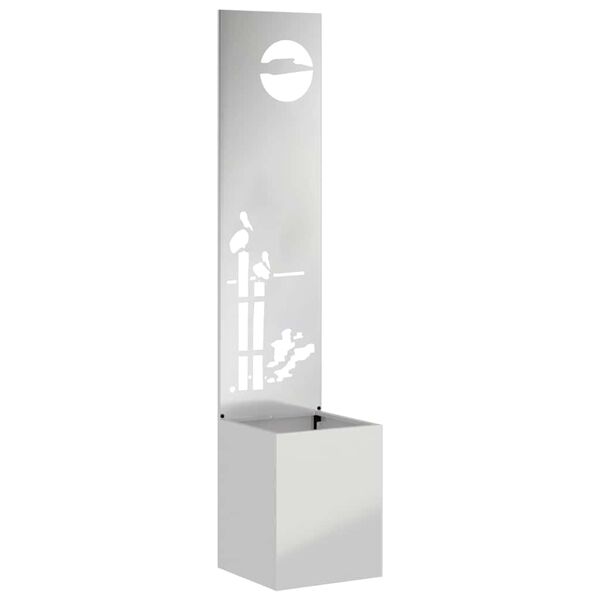 vidaXL Tela de Privacidade para Jardim Fretwork Prateado 32 x 150 cm