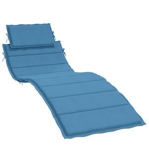 vidaXL Almofad&atilde;o para espregui&ccedil;adeira 186x58x4cm mesclado tecido azul