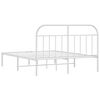 vidaXL Estrutura de cama com cabeceira 150x200 cm metal branco