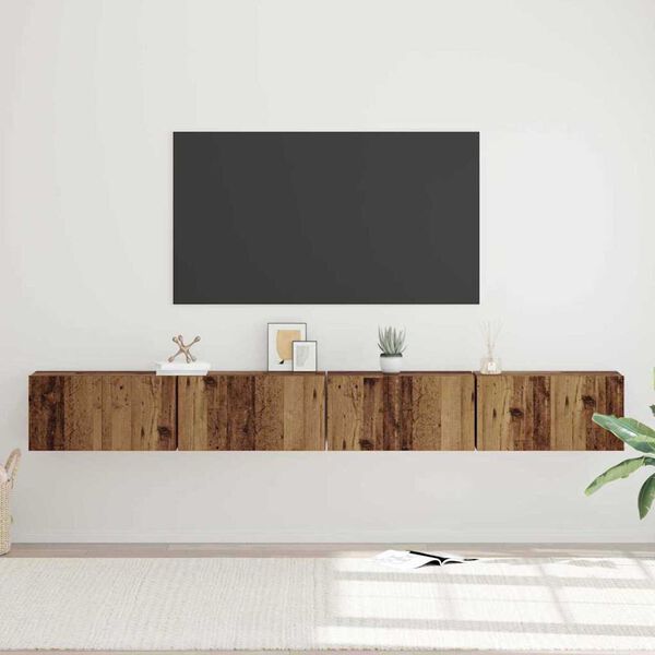 vidaXL Conjunto de m&oacute;vel de TV 4 pcs Madeira Antiga 60 x 30 x 30 cm