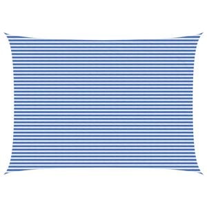 vidaXL Vela de Sombra 5 x 6 m HDPE Retangular Azul e Branco