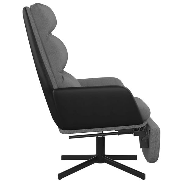 vidaXL Cadeira de descanso c/ apoio de p&eacute;s tecido cinzento-claro