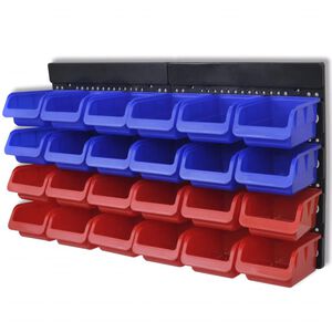 Organizador ferramentas montado na parede, 2 pçs, vermelho & azul