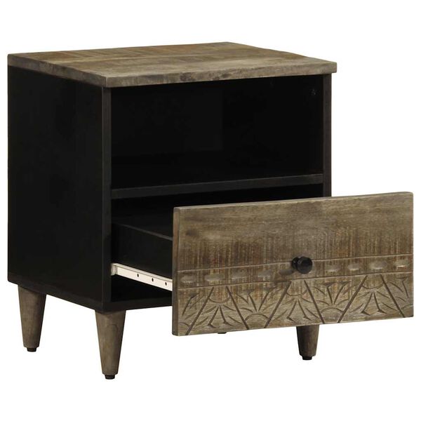 vidaXL Mesa de cabeceira cinzento claro 40x33x46 cm