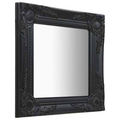 vidaXL Espelho de parede estilo barroco 40x40 cm preto