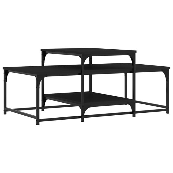vidaXL Mesa de centro 102x60x45 cm derivados de madeira preto