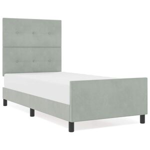 vidaXL Cama Box com cabeceira Cinzento-claro 90 x 190 cm Veludo