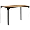 vidaXL Mesa jantar madeira de mangueira maci&ccedil;a &aacute;spera + a&ccedil;o 120 cm