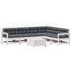 vidaXL 7 pcs conj. lounge de jardim c/ almofad&otilde;es pinho maci&ccedil;o branco