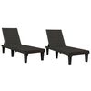 vidaXL Espregui&ccedil;adeira 2 pcs 155x58x83 cm polipropileno preto