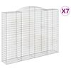 vidaXL Cestos gabi&atilde;o arqueados 7pcs 300x50x220/240cm ferro galvanizado