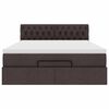 vidaXL Estrutura cama otomana colch&atilde;o 140x200cm tecido castanho escuro