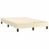 vidaXL Cama box spring c/ colch&atilde;o/LED 120x200cm couro artificial creme
