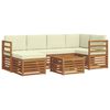 vidaXL Conjuntos de sof&aacute;s com almofada 7 pcs Natural e Creme