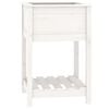 vidaXL Vaso/floreira com prateleira 54x54x81 cm pinho maci&ccedil;o branco