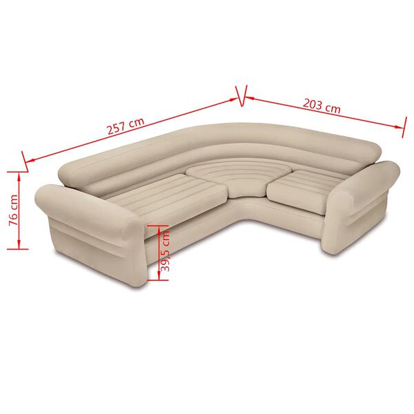 Intex Sofá de canto insuflável 257x203x76 cm 68575NP
