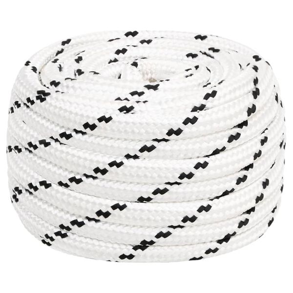 vidaXL Corda entran&ccedil;ada para barco 18 mm 25 m poli&eacute;ster branco