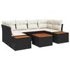 vidaXL Conjunto de Sof&aacute; de Jardim 6 pcs Preto Rattan Sint&eacute;tico