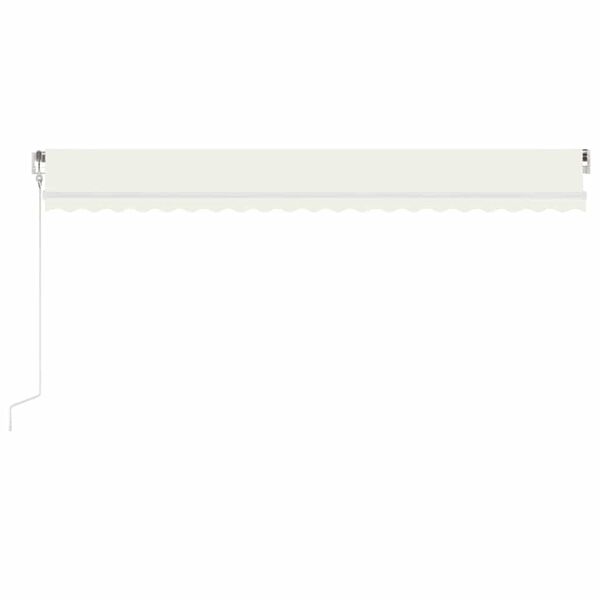 vidaXL Toldo autom&aacute;tico com LED e sensor de vento 500x300 cm cor creme