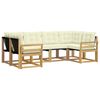 vidaXL Conjunto de Sof&aacute;s para Exterior 6 unid. Branco e Creme
